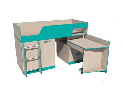 Кровать с поворотным столом «Рико» Аква НМ 011.55М1