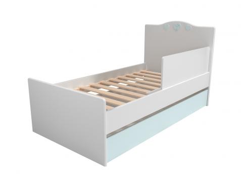 Детская кровать с ящиком и ограничителем «Лилу/Птички» НМ 041.07
